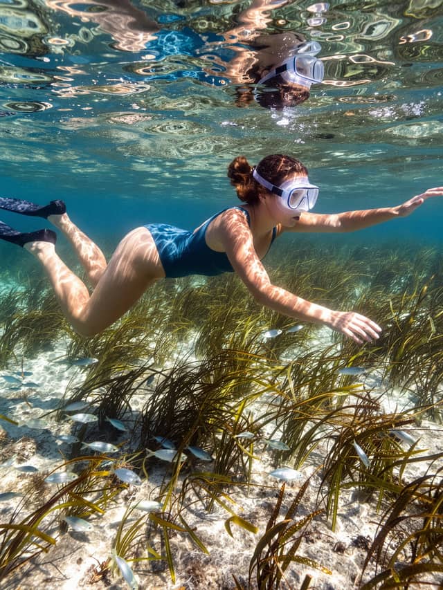 Nuota e fai snorkeling nelle calette cristalline di Ibiza