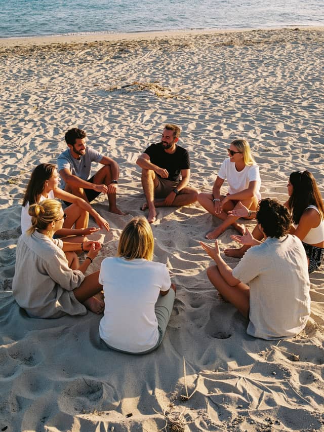 Spanischer Sprachaustausch bei Sonnenuntergang – Caló des Moro